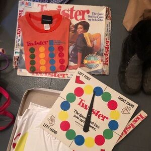 Vintage twister game with size large T-shirt, which is a smaller large FYI